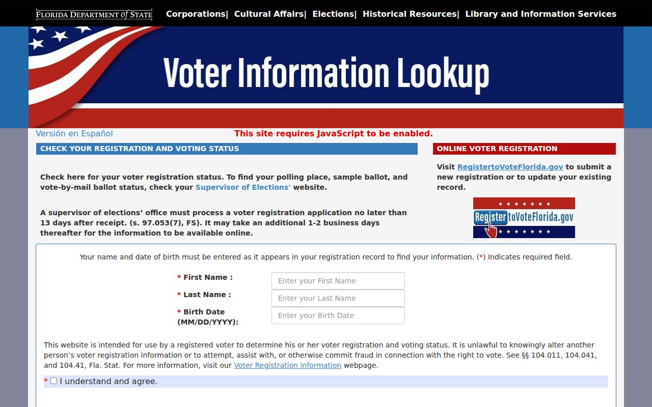 Alachua County resident lookup voter verification